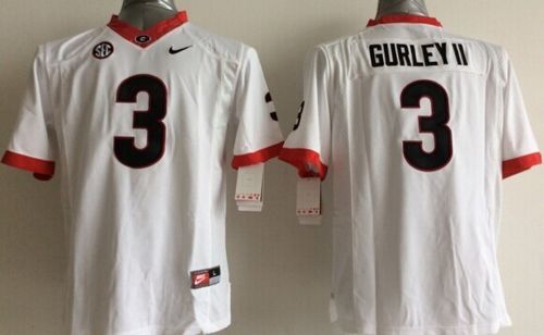 Bulldogs #3 Todd Gurley II White Stitched Youth NCAA Jersey - Click Image to Close